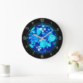 Floral Blue Flowers Pattern Grote Klok (Huis)