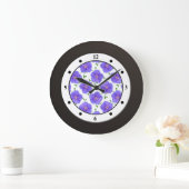 Floral Blue Garden Flower Modern Digits Grote Klok (Huis)