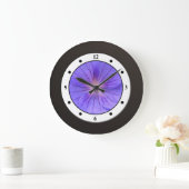 Floral Blue Garden Flower Modern Digits Grote Klok (Huis)