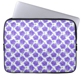 Floral Blue Geranium op elke kleur Laptop Sleeve