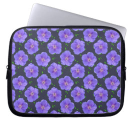 Floral Blue Geranium op elke kleur Laptop Sleeve