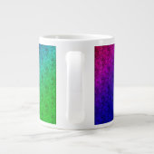 Floral Blue Green Rainbow Gradient Diagonal Blend Grote Koffiekop (Achterkant)
