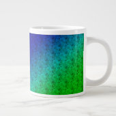 Floral Blue Green Rainbow Gradient Diagonal Blend Grote Koffiekop (Rechts)