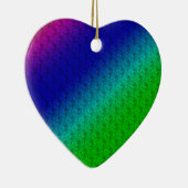 Floral Blue Green Rainbow Gradient Diagonal Blend Keramisch Ornament (Rechts)