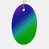 Floral Blue Green Rainbow Gradient Diagonal Blend Keramisch Ornament (Links)
