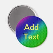 Floral Blue Green Rainbow Gradient Diagonal Blend Magneet (Voorkant / Achterkant)