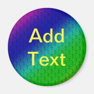 Floral Blue Green Rainbow Gradient Diagonal Blend Magneet