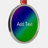 Floral Blue Green Rainbow Gradient Diagonal Blend Metalen Ornament (Rechts)