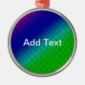 Floral Blue Green Rainbow Gradient Diagonal Blend Metalen Ornament (Voorkant)
