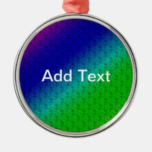 Floral Blue Green Rainbow Gradient Diagonal Blend Metalen Ornament