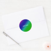 Floral Blue Green Rainbow Gradient Diagonal Blend Ronde Sticker (Envelop)