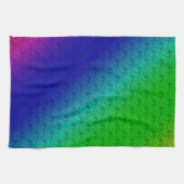 Floral Blue Green Rainbow Gradient Diagonal Blend Theedoek (Horizontaal)