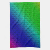 Floral Blue Green Rainbow Gradient Diagonal Blend Theedoek (Verticaal)