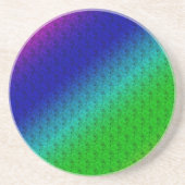 Floral Blue Green Rainbow Gradient Diagonal Blend Zandsteen Onderzetter (Voorkant)