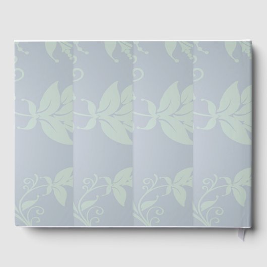 Floral Blue Grey In Loving Memory Sjabloon Gast B Gastenboek (Achterkant)