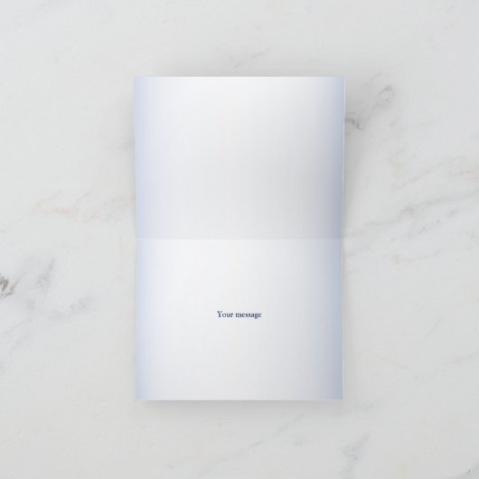 Floral Blue Grey White Rustic Bedankkaart (Binnen)