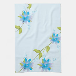 Floral Blue Hand-towel Theedoek