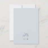 Floral Blue Hartelijk dank Bedankkaart (Achterkant)