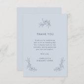 Floral Blue Hartelijk dank Bedankkaart (Voorkant / Achterkant)