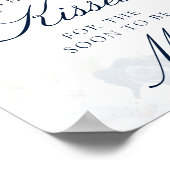 Floral Blue Hoeveel Kisses Vrijgezellenfeest spel Poster (Hoek)