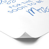 Floral Blue Hoeveel Kisses Vrijgezellenfeest spel Poster (Hoek)