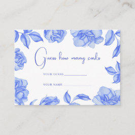 Floral blue - How many corks bridal game Informatiekaartje