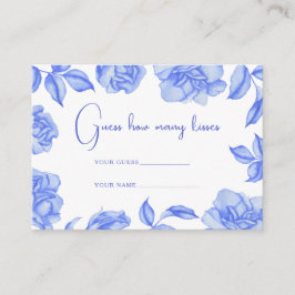 Floral blue - How many kisses bridal game Informatiekaartje