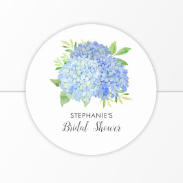 Floral Blue Hydrangea Bouquet Vrijgezellenfeest Ronde Sticker