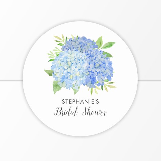 Floral Blue Hydrangea Bouquet Vrijgezellenfeest Ronde Sticker