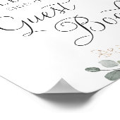 Floral Blue Hydrangea Bruiloft Gast Boek teken Poster (Hoek)