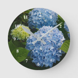 Floral Blue Hydrangea Foto Ronde Klok