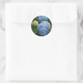 Floral Blue Hydrangea Foto Ronde Sticker (Tas)