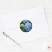 Floral Blue Hydrangea Foto Ronde Sticker (Envelop)