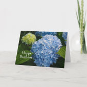Floral Blue Hydrangea Foto Verjaardag Kaart (Voorkant)