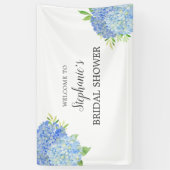 Floral Blue Hydrangea Vrijgezellenfeest Spandoek (Verticaal)