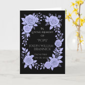 FLORAL BLUE. IN LOVING MEMORY KEEPSAKE, CARD KAART (Gele Bloem)