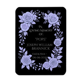 FLORAL BLUE. IN LOVING MEMORY KEEPSAKE, CARD MAGNEET
