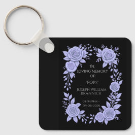 FLORAL BLUE. IN LOVING MEMORY KEEPSAKE,  SLEUTELHANGER