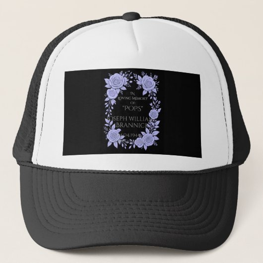 FLORAL BLUE. IN LOVING MEMORY KEEPSAKE, TRUCKER PET (Voorkant)