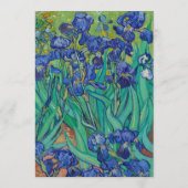 Floral Blue Iros Van Gogh Wedding Calligrafie Kaart (Achterkant)
