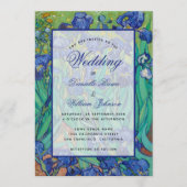 Floral Blue Iros Van Gogh Wedding Calligrafie Kaart (Voorkant)