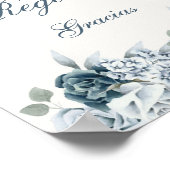 Floral Blue Kaarten en geschenken Spaans trouwbord Poster (Hoek)