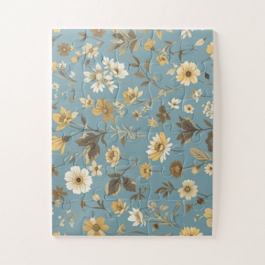 Floral Blue Legpuzzel (Verticaal)