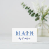 Floral Blue Letters Haar Visitekaartje (Staand voorkant)