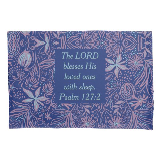 FLORAL Blue | LORD-ZWART MET SLAPSTAND | CHRISTELI Kussensloop (Voorkant)