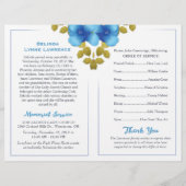 Floral Blue Memorial of Funeral Service Programme (Achterkant)