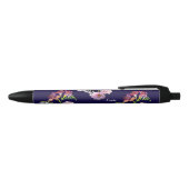 Floral Blue Mok w/Name Zwarte Inkt Pen (Bovenkant)