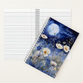 Floral Blue Moon Waterverf Custom Dream Journal Notitieboek (Binnen)