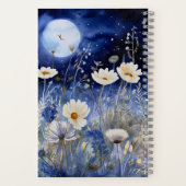 Floral Blue Moon Waterverf Custom Dream Journal Notitieboek (Achterkant)