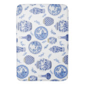 Floral Blue n White Ginger Jar Flower Vase  Badmat (Voorkant Verticaal)
